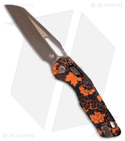 Microtech MSI Ram-Lok Knife Orange Leaves Tri-Grip Polymer (3.9" Bonze Apoc)