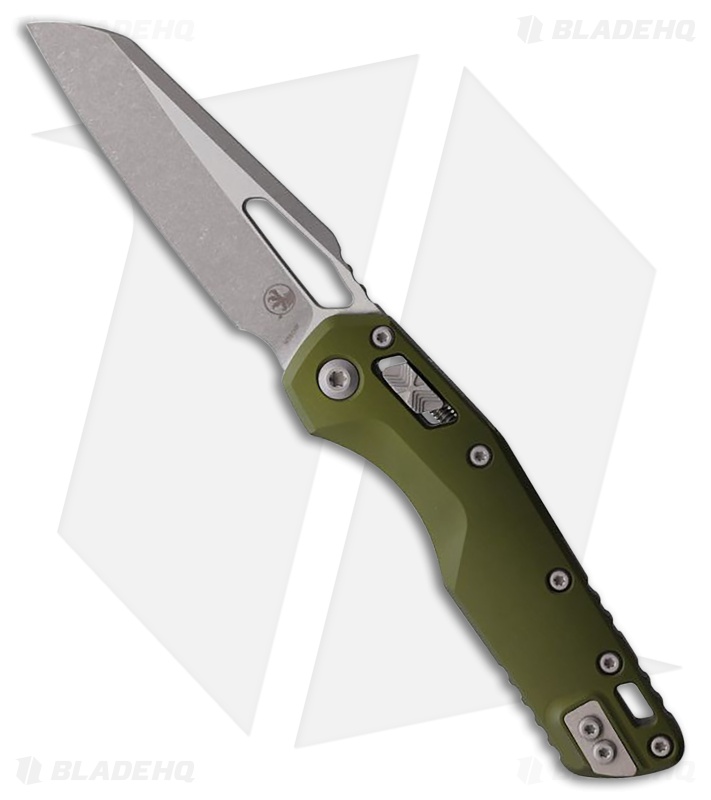 Microtech MSI Pocket Knife Smooth OD Green Aluminum Apocalyptic