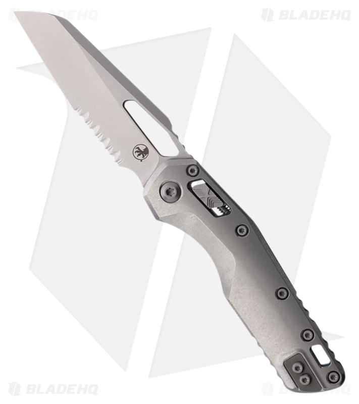 Microtech MSI Marfione Select Ram-Lok Knife SW Ti/Blue Backspacer (3.9" SW Serr)