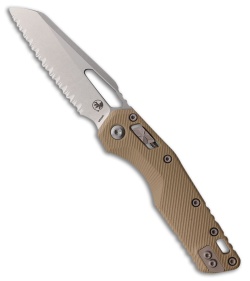 Microtech MSI Ram-Lok Knife Tan Fluted G-10 (3.9" Stonewash Full Serr)