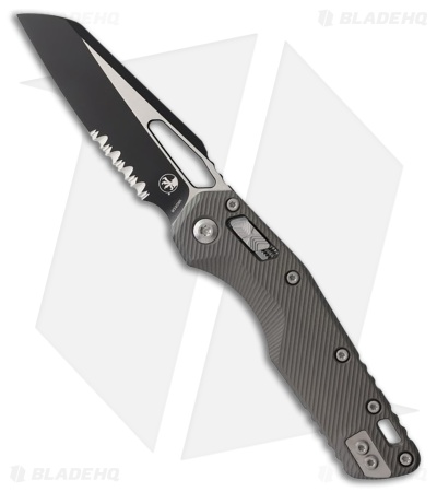 Microtech MSI Ram-Lok Knife Fluted Natural Clear Aluminum (3.9" Two-Tone Serr)