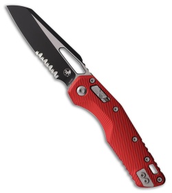Microtech MSI Ram-Lok Knife Red Fluted Aluminum (3.9" Two-Tone Serr)