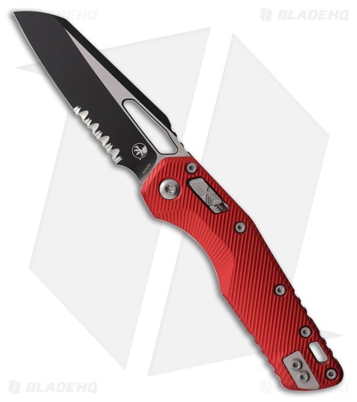 Microtech MSI Ram-Lok Knife Red Fluted Aluminum (3.9" Two-Tone Serr)