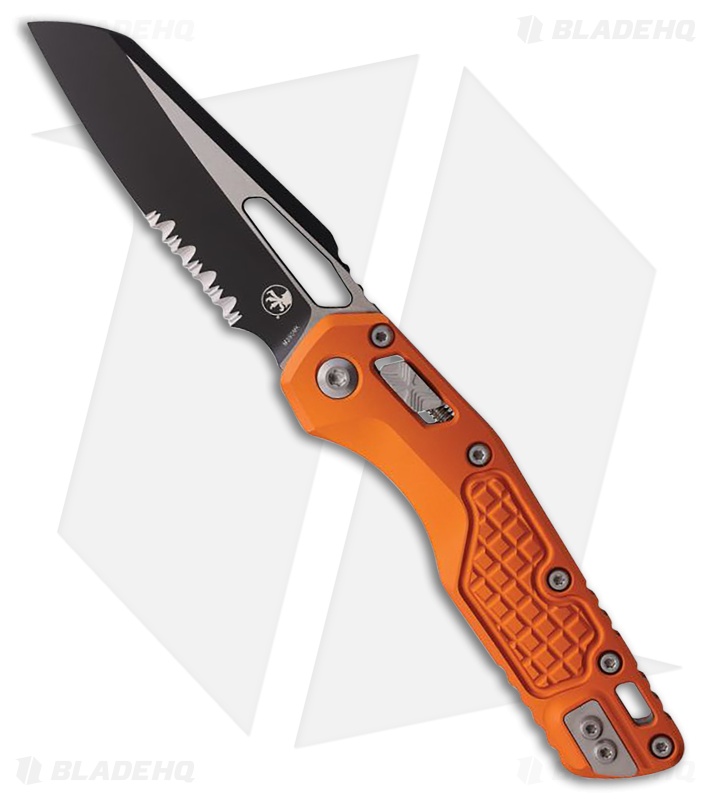 Microtech MSI Pocket Knife Orange Frag Aluminum Two-Tone Serr