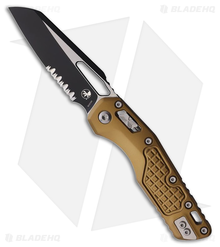 Microtech MSI Ram-Lok Knife Fluted Tan Aluminum (3.9" Two-Tone Serr)
