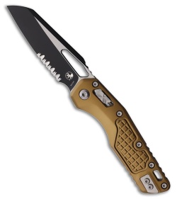 Microtech MSI Ram-Lok Knife Fluted Tan Aluminum (3.9" Two-Tone Serr)