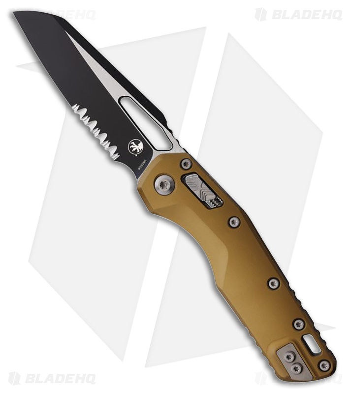 Microtech MSI Ram-Lok Knife Tan Aluminum (3.9" Two-Tone Serr)