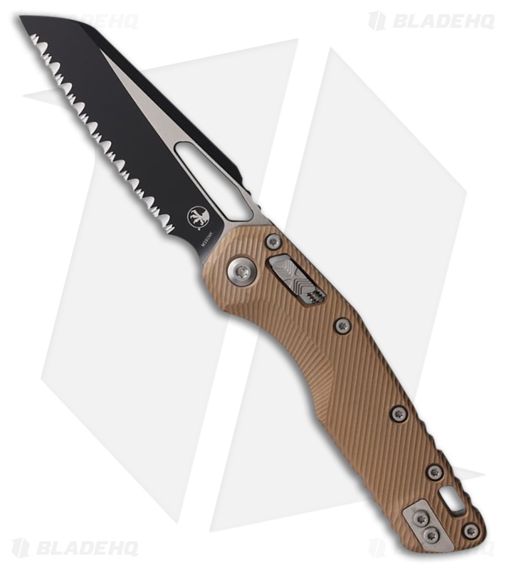 Microtech MSI Ram-Lok Knife Fluted Brown Aluminum (3.9" Two-Tone Full Serr)
