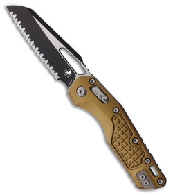 Microtech MSI Ram-Lok Knife Tan Frag Aluminum (3.9" Two-Tone Full Serr)