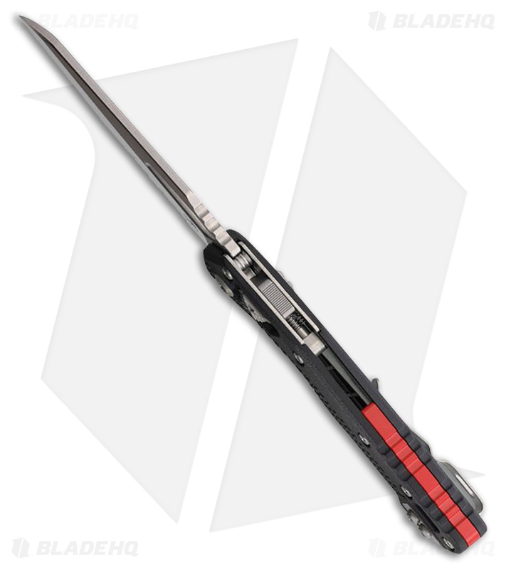 Microtech MSI Ram-Lok Knife Black Tri-Grip Polymer/Red Backstrap (3.9" SW Serr)
