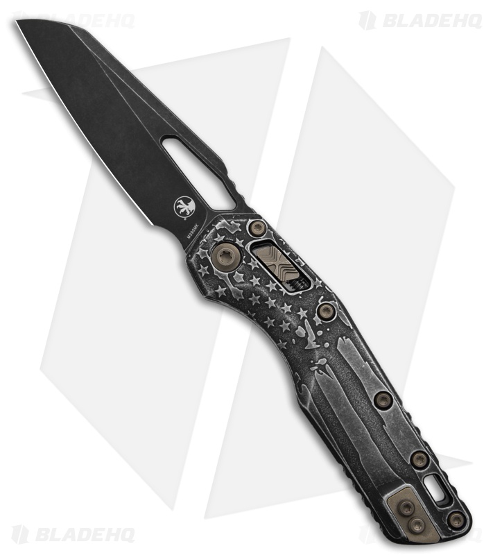 裁断済　MSI Microtech MSI Distressed Flag Aluminum Dark SW Bohler M390MK
