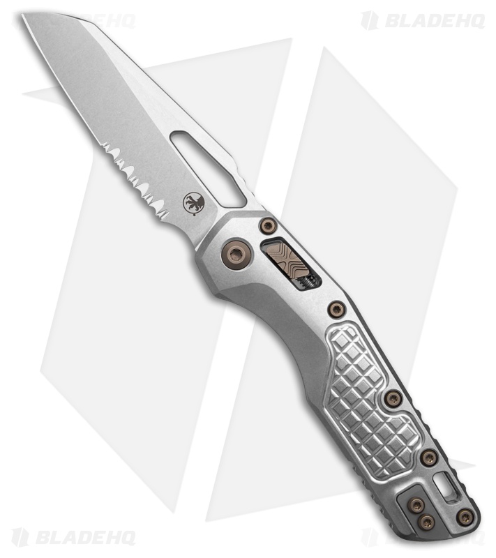 Microtech Marfione  MSI Ram-Lok Knife Frag Titanium + Bronze Accents (3.9" Serr)