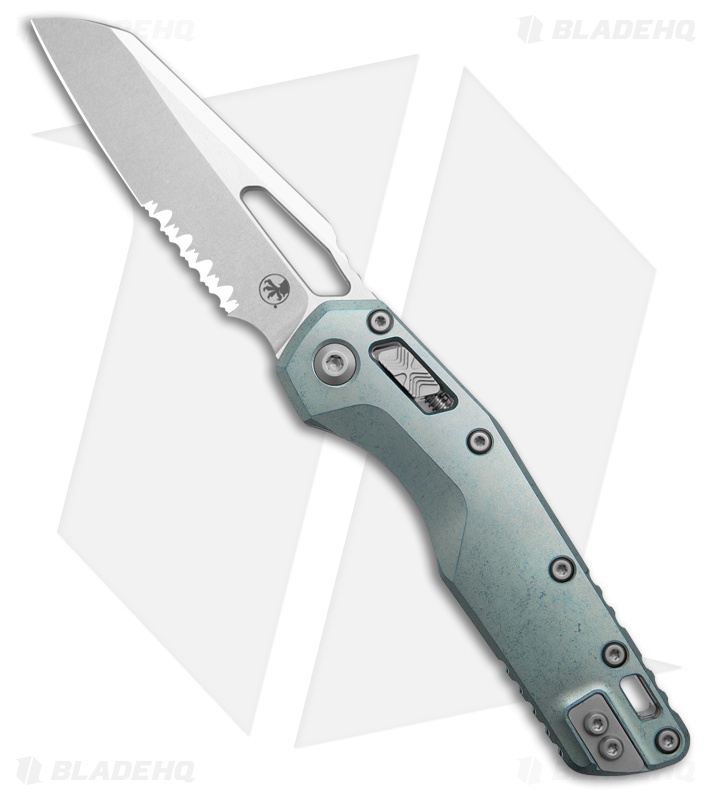 Microtech Marfione Select MSI Ram-Lok Knife Slab Side Ice Blue Ti (3.9" SW Serr)