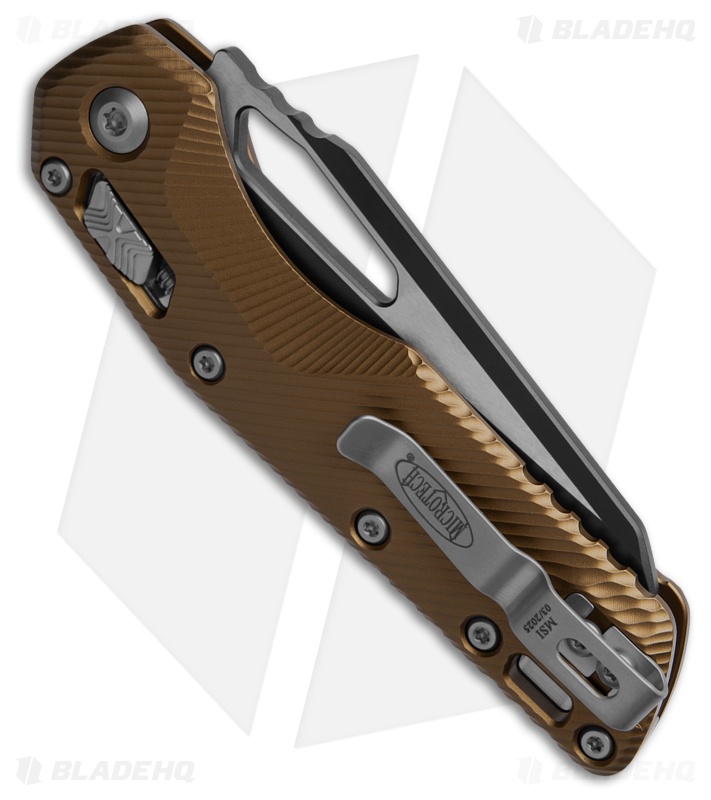 Microtech Standard Issue MSI Ram-Lok Knife Fluted Tan Al (3.8" Two-Tone Serr)