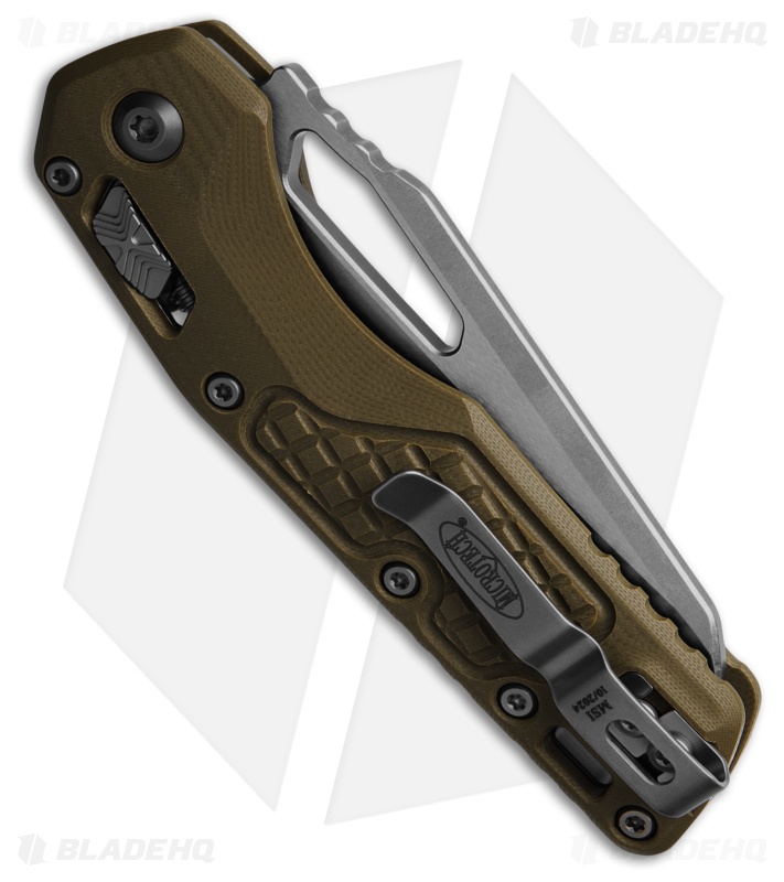 Microtech Standard Issue MSI Ram-Lok Knife Frag OD Green G-10 (3.9" Stonewash)