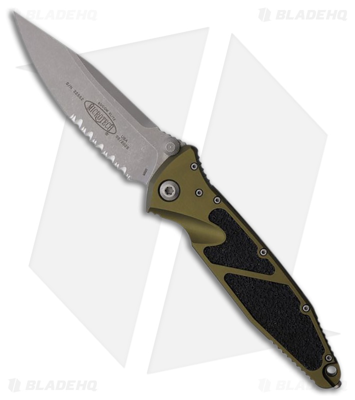 Microtech Socom Elite S/E Liner Lock Knife OD Green Aluminum (4" Apoc Serr)