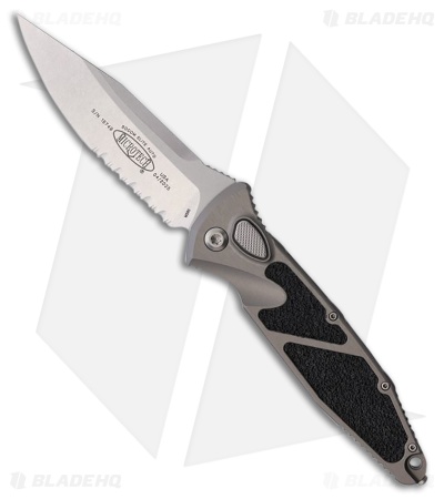 Microtech Socom Elite S/E Automatic Knife Natural Clear Aluminum (4" SW Serr)