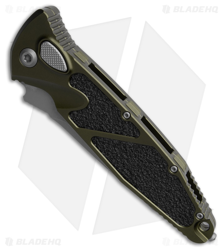 Microtech Socom Elite Auto Knife OD Green Aluminum (4" Stonewash Serr)