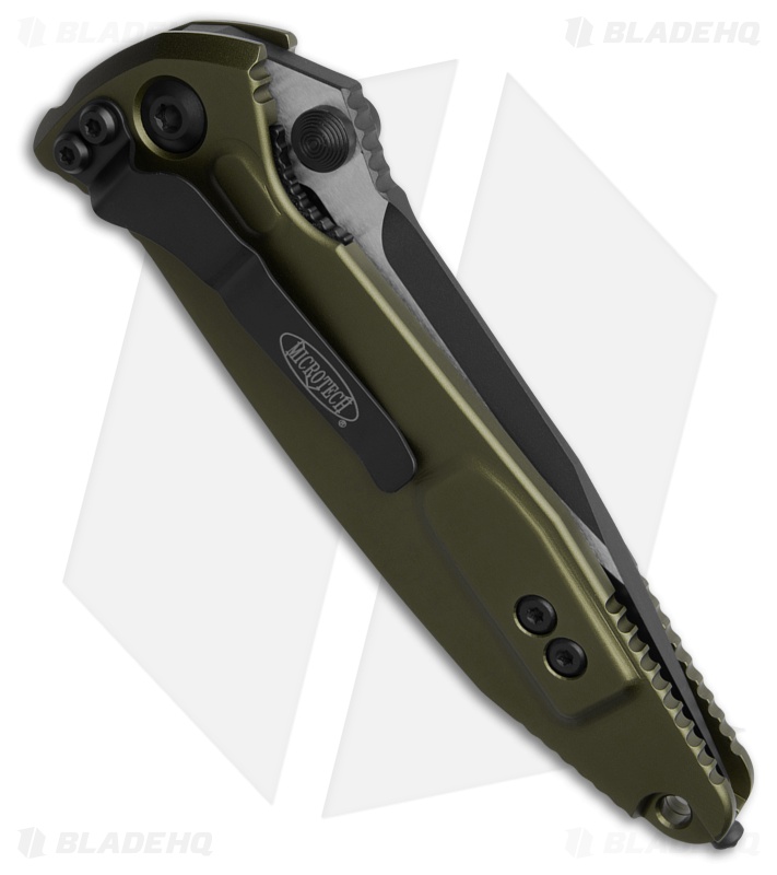 Microtech Socom Elite Manual Knife OD Green (4" Black Serr) 160-2OD