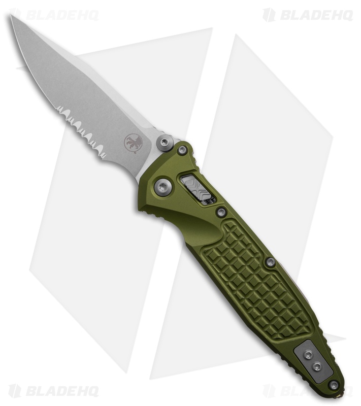 Microtech Socom Elite Ram-Lok Knife OD Green Frag Aluminum (4" Stonewash Serr)