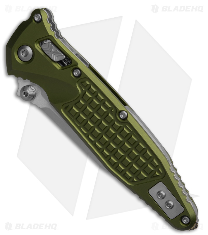Microtech Socom Elite Ram-Lok Knife OD Green Frag Aluminum (4" Stonewash Serr)