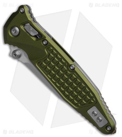 Microtech Socom Elite Ram-Lok Knife OD Green Frag Aluminum (4" Stonewash Serr)