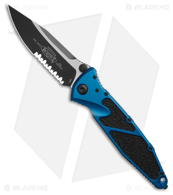 【ミッチー】コクヨ ソプラ ローバック 肘なし コバルトブルー Microtech Socom Elite Blue Al Clip Point Black M390