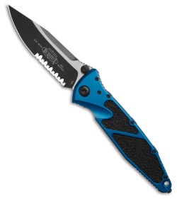 Microtech Socom Elite S/E Manual Knife Blue Aluminum (4" Black Serr) 160-2BL
