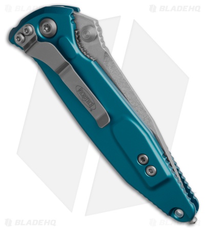 Microtech Socom Elite S/E Manual Knife Blue Al (4" Stonewash) 160-10BL