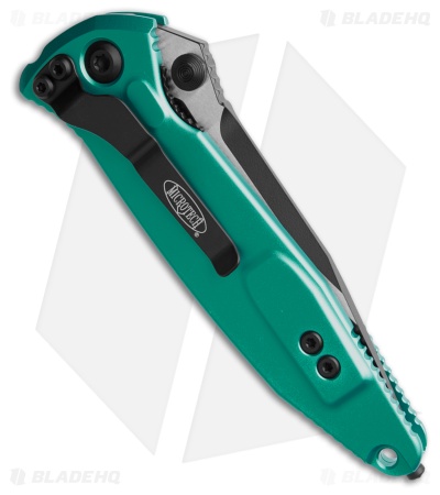 Microtech Socom Elite S/E Manual Knife Turquoise Aluminum (4" Black) 160-1TQ