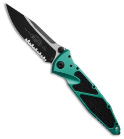 Microtech Socom Elite S/E Manual Knife Turquoise (4" Black Serr) 160-2TQ