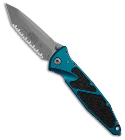 Microtech Socom Elite T/E Manual Knife Blue Al (4" Apoc Full Serr) 161-12APBL