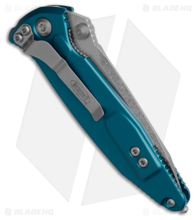 Microtech Socom Elite T/E Manual Knife Blue Aluminum (4" SW Full Serr) 161-12BL