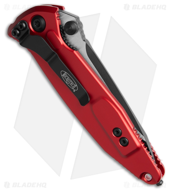 Microtech Socom Elite T/E Manual Knife Red Aluminum (4" Black) 161-1RD
