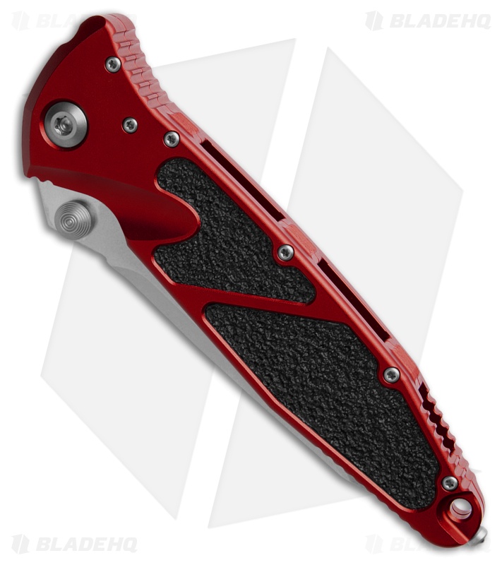 Microtech Socom Elite T/E Manual Knife Red Aluminum (4" Stonewash) 161-10RD
