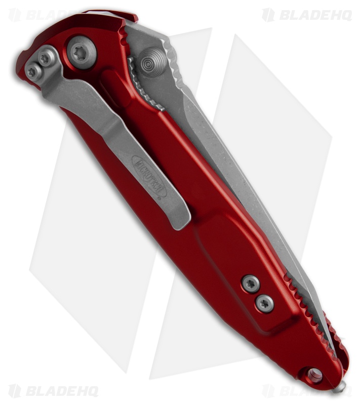 Microtech Socom Elite T/E Manual Knife Red Al (4" Apoc Full Serr) 161-12APRD