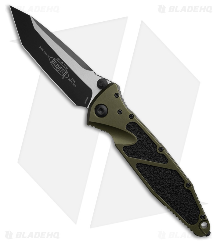 Microtech Socom Elite Tanto Manual Knife OD Green (4" Black) 161-1OD
