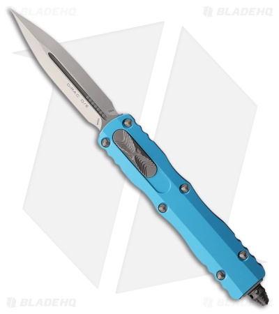 Microtech Dirac D/E OTF Automatic Knife Turquoise Aluminum (2.9" Satin)