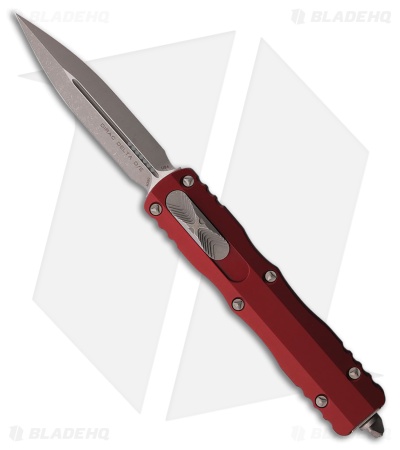Microtech Dirac Delta D/E OTF Automatic Knife Merlot Red Aluminum (3.75" Apoc)