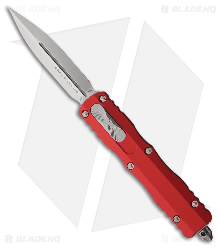 Microtech Dirac D/E OTF Automatic Knife Red Aluminum (2.9" Stonewash)