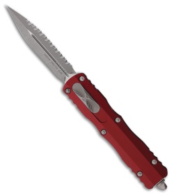 Microtech Dirac Delta D/E OTF Knife Merlot Al (3.75" Apocalyptic Serr)