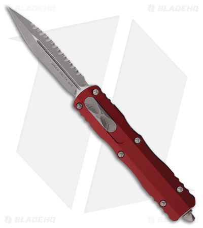 Microtech Dirac Delta D/E OTF Knife Merlot Al (3.75" Apocalyptic Serr)