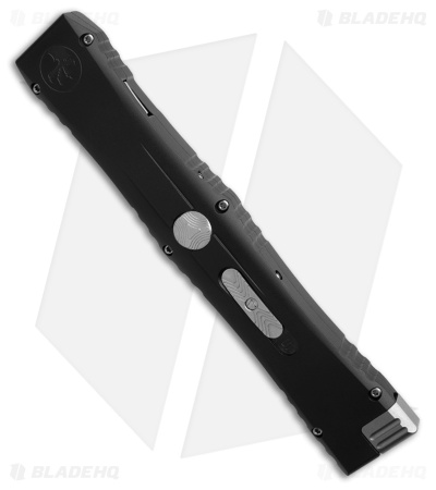 Microtech Nemesis IV D/E Serrated OTF Automatic Knife Black Aluminum (4.38" SW)