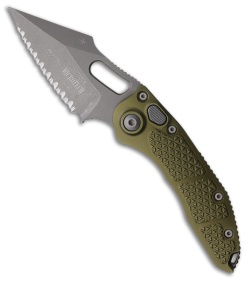 Microtech Stitch Automatic Knife OD Green Aluminum (3.75" Apocalyptic Full Serr)
