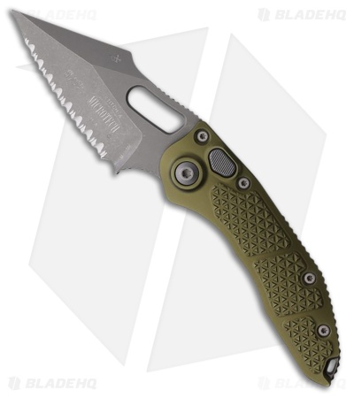 Microtech Stitch Automatic Knife OD Green Aluminum (3.75" Apocalyptic Full Serr)