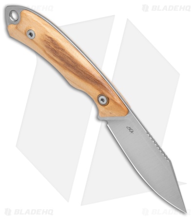 MKM Pocket Tango 4 Fixed Blade Knife Olive Wood (2.91" Satin Elmax)