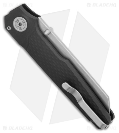 MKM Miura Button Lock Knife Black Aluminum (2.72" Stonewash MagnaCut)  