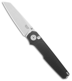 MKM Miura Button Lock Knife Black Aluminum (2.72" Stonewash MagnaCut)