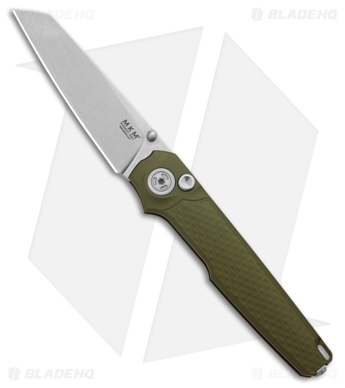 MKM Miura Button Lock Green Aluminum (2.72" Stonewash MagnaCut) *DISC*