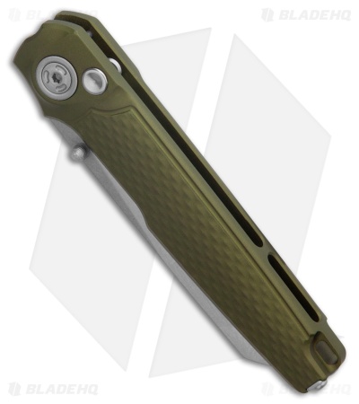 MKM Miura Button Lock Green Aluminum (2.72" Stonewash MagnaCut) *DISC*